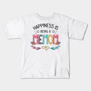 Happiness Is Being A Memom Wildflowers Valentines Mothers Day Kids T-Shirt